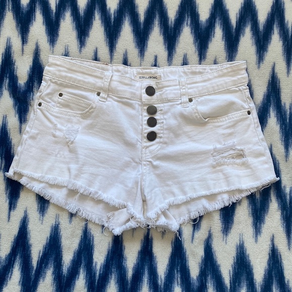 Billabong Buttoned Up Denim Shorts White - Picture 5 of 8